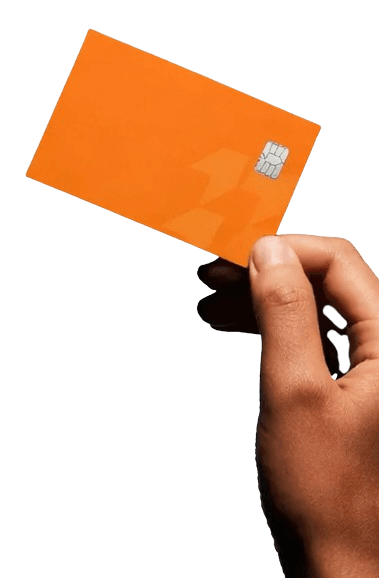 Hand holding a banking card